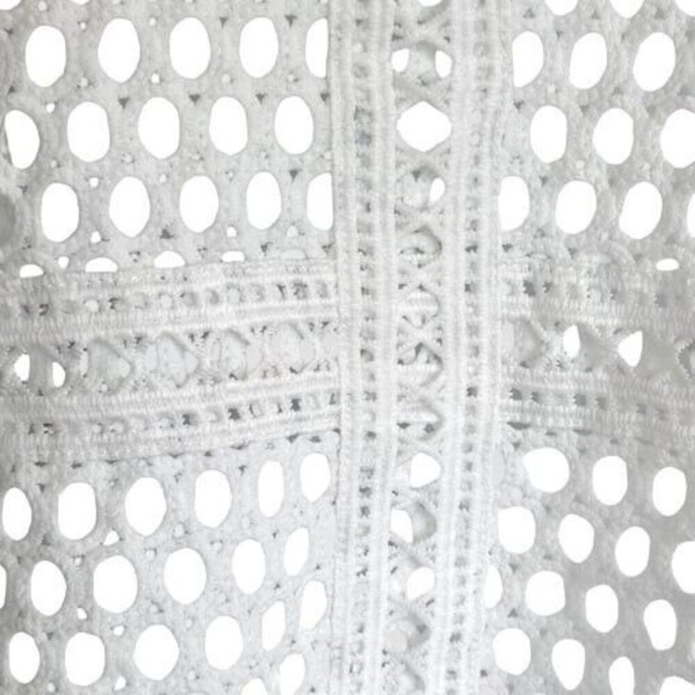 Zero Degree Celsius Womens M Perforated Blouse White Cut Out Top See Through - Picture 5 of 9